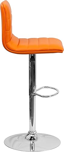 Miniatura 20 de Flash Funiture silla de bar ajustable con base cromada, Vinilo, Negro Negro -,Blanco,Marrón,Borgoña,Verde,Gris,Naranja,Púrpura,Rojo