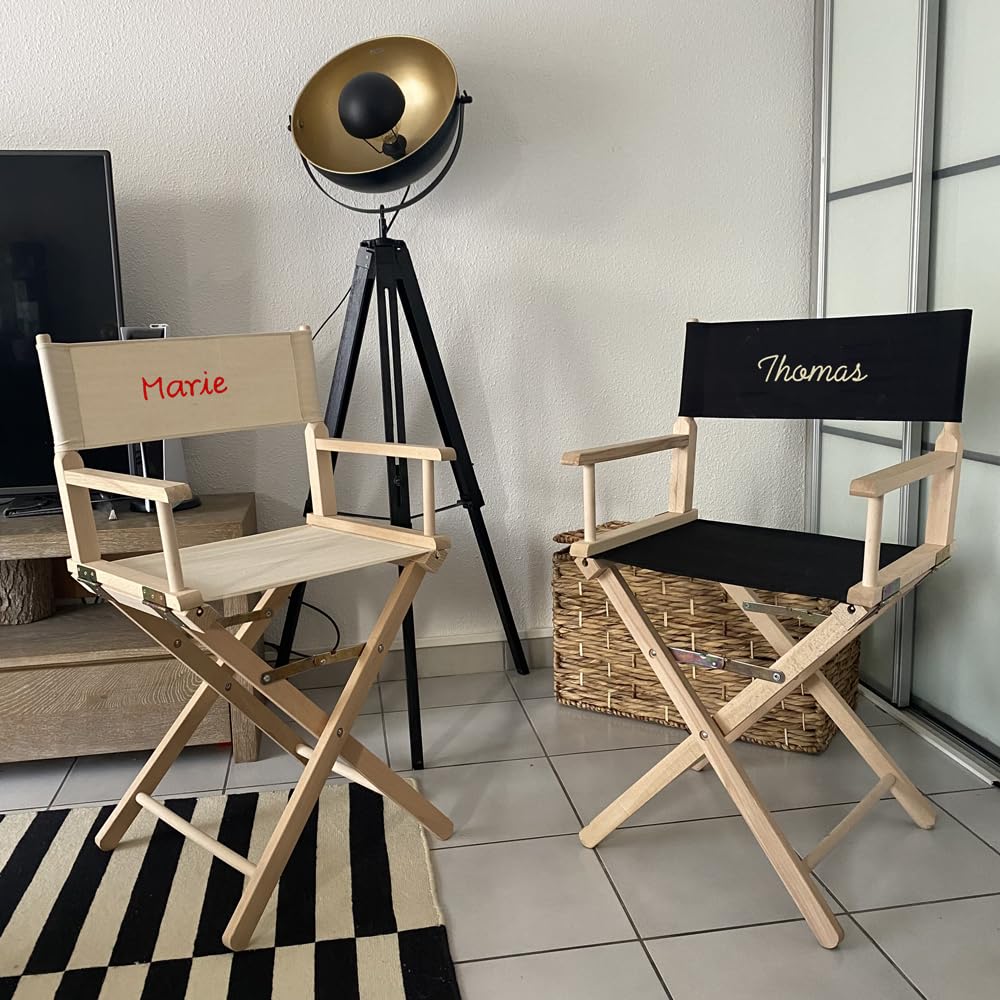 Amikado Fauteuil de Star personnalisé - châssis Bois Naturel (Ecru)