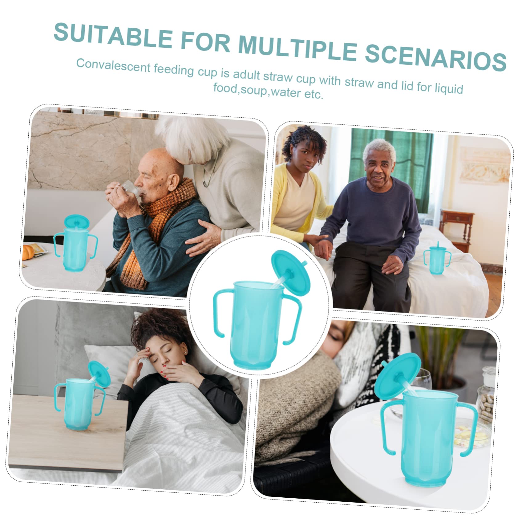 FRCOLOR 3 Tazze Ergonomiche Con Manico in Materiale Alimentare Per Anziani E Disabili