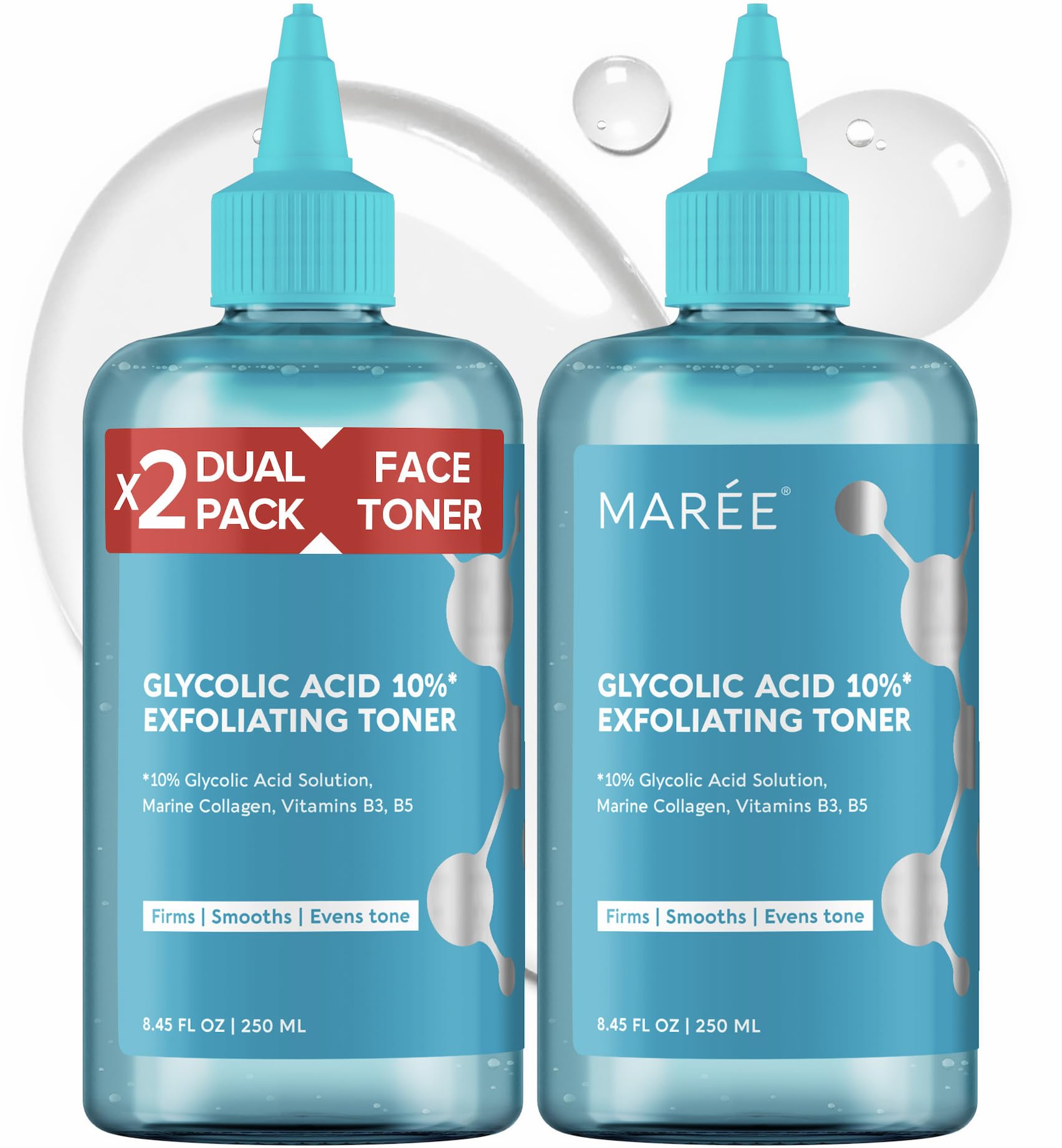 MAREE Glycolic Acid Cleanser for Face - Exfoliant Acido Glicolico - 2 Ct