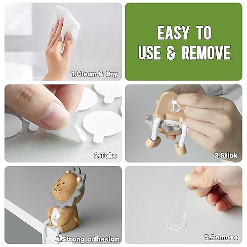 Miniatura 4 de 105 piezas de puntos adhesivos de doble cara, 0.79" de masilla adhesiva transparente removible, puntos adhesivos impermeables sin residuos para