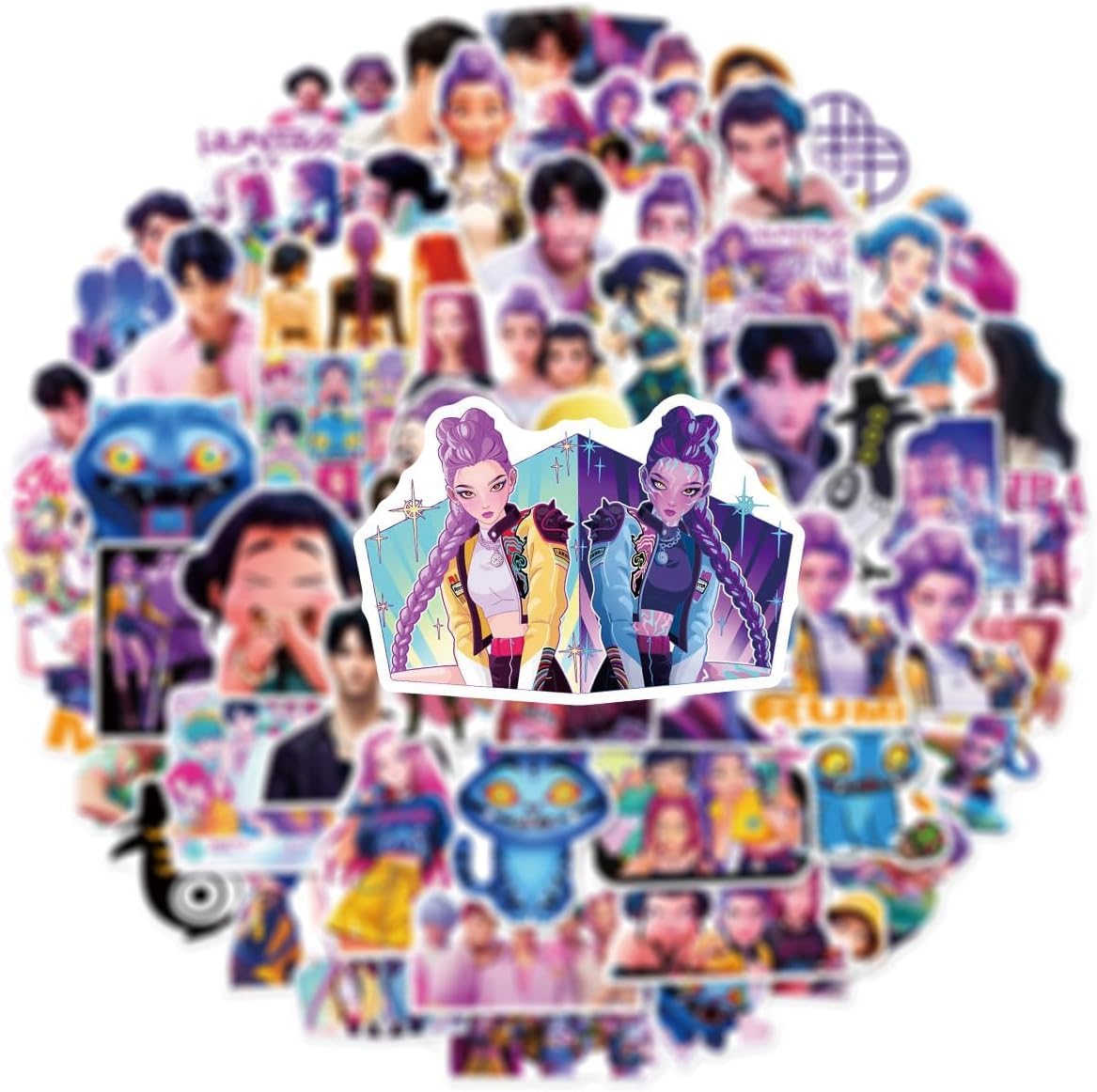 Set di 60 adesivi con personaggi anime, impermeabili, demo Movie, decorazione in vinile per laptop, skateboard, custodia per cellulare, casco, regalo, diario fai da te, adulti e ragazzi