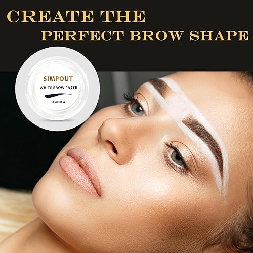 Miniatura 3 de Pasta blanca para contorno de cejas, pasta de mapeo de cejas para diseño de cejas, dibujar o dibujar la forma, herramienta de tinte de cejas para