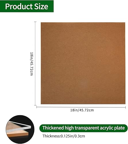 Miniatura 10 de Lesnlok Hoja acrílica de 8 x 8 pulgadas, 18 de grosor, 0.118 in, 6 piezas de plexiglás transparente, para letreros, manualidades, marco de fotos,