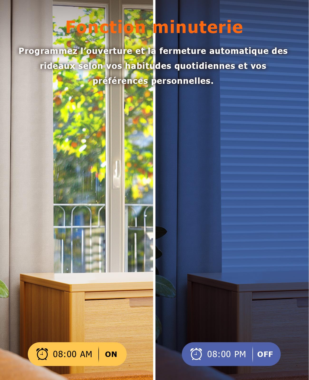 2 Pack Interrupteur Volet Roulant Connecté avec Fonction Pourcentage, Interrupteur Mural Commande Vocale Programmation pour Rideaux Compatible Alexa/Google Home/Smartlife (Blanc)