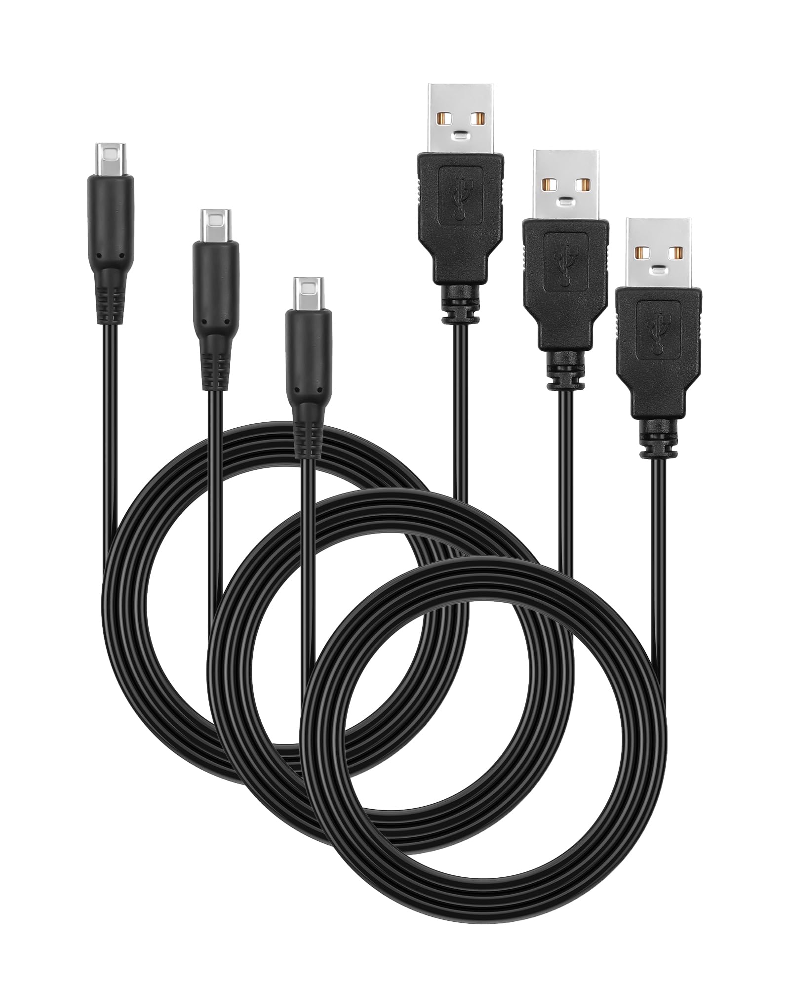 (3-Pack) USB Charging Cable Compatible with Nintendo New 3DS XL/New 3DS/3DS XL/3DS/New 2DS XL/2DS XL/2DS/DSi/DSi XL