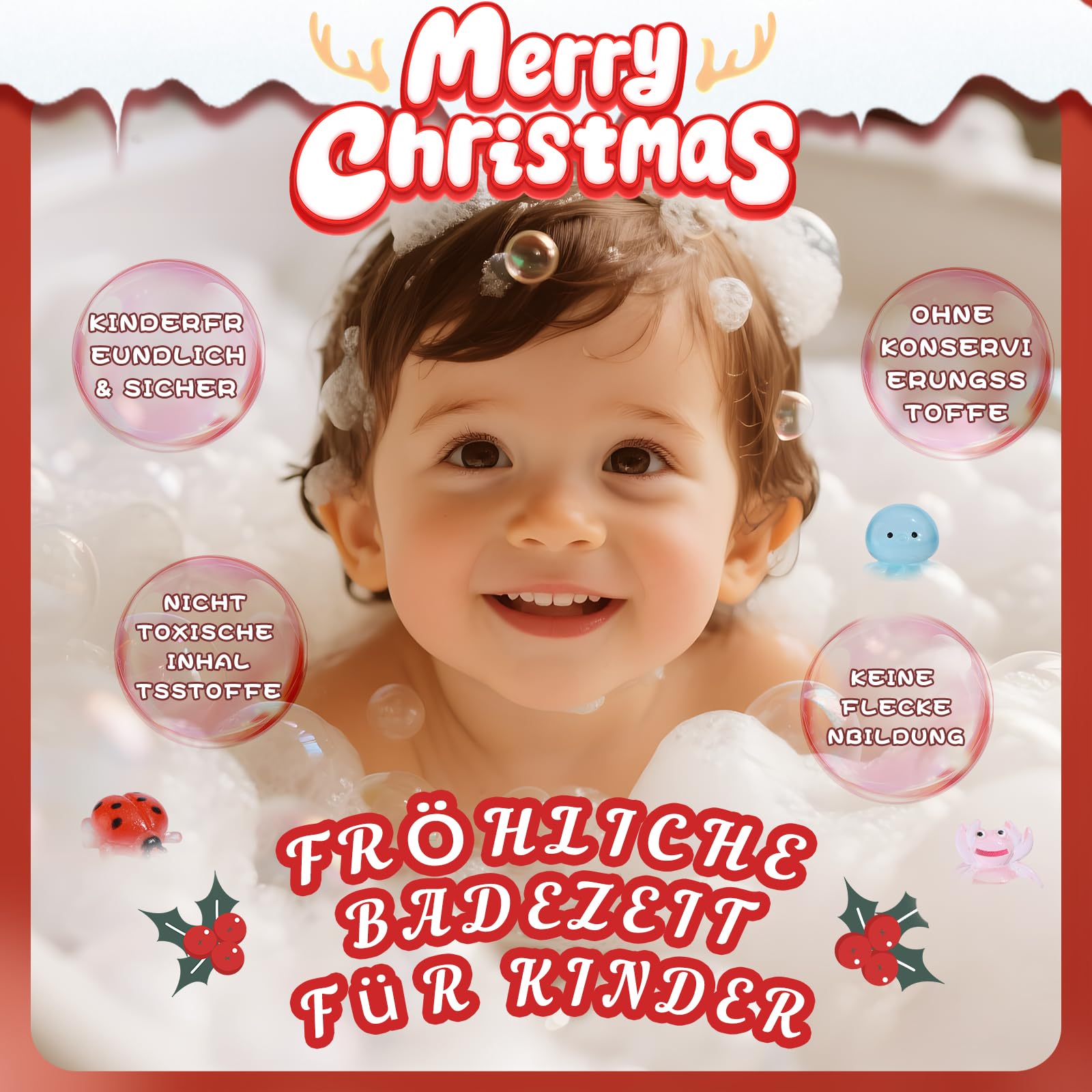 Calendario dell'Avvento 2025 per bambini, bomba da bagno di Natale, per bambini con 24 animali sorpresa, bombe da bagno in schiuma naturale e organica, regalo di Natale per ragazze e ragazzi