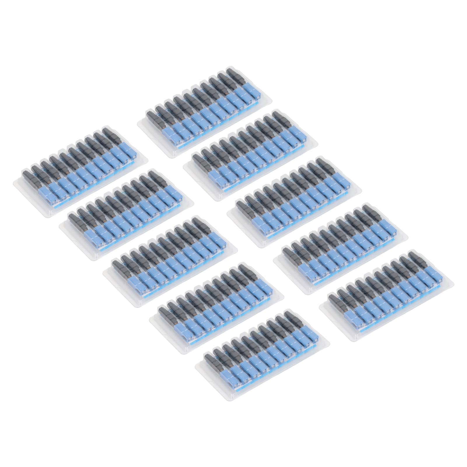 Wakects Kit Connettore Fibra Ottica, Connettore Rapido Fibra Ottica ABS SC UPC 100 Pezzi, Grado Telecomunicazioni, Perdita ≤0,3 DB, da 1200 a 1600 Nm, per Installazione e Riparazione Campo di Cavi a