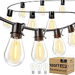 60FT Outdoor LED String Lights, 2200K Dimmable Patio Lights with S14 Shatterproof Edison Bulbs, Connectable Waterproof Hanging Lights for Outside Backyard Deck Garden Balcony Bistro Gazebo Wedding