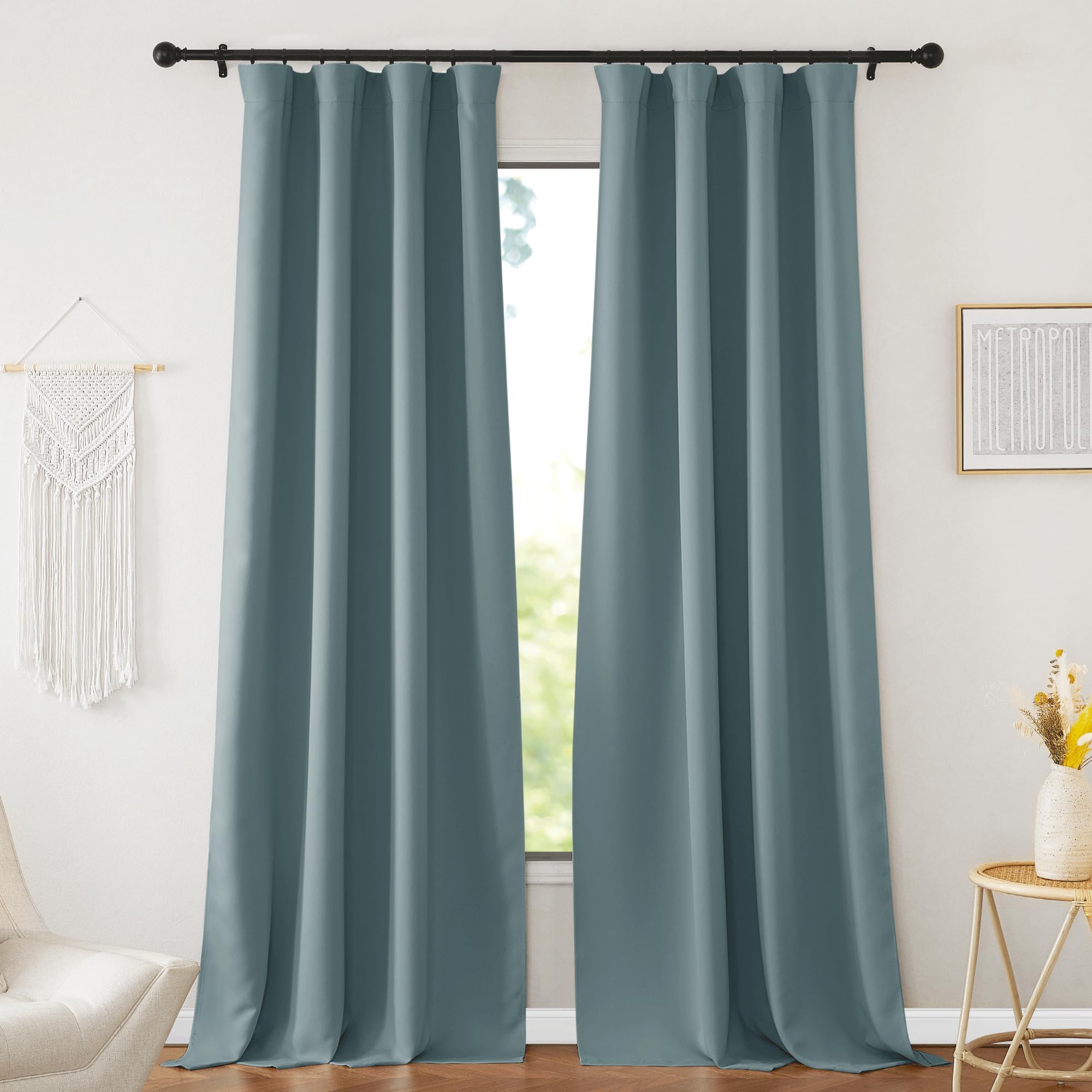 Rideaux occultants thermiques pour optimiser le sommeil et isoler la chambre, lot de 2