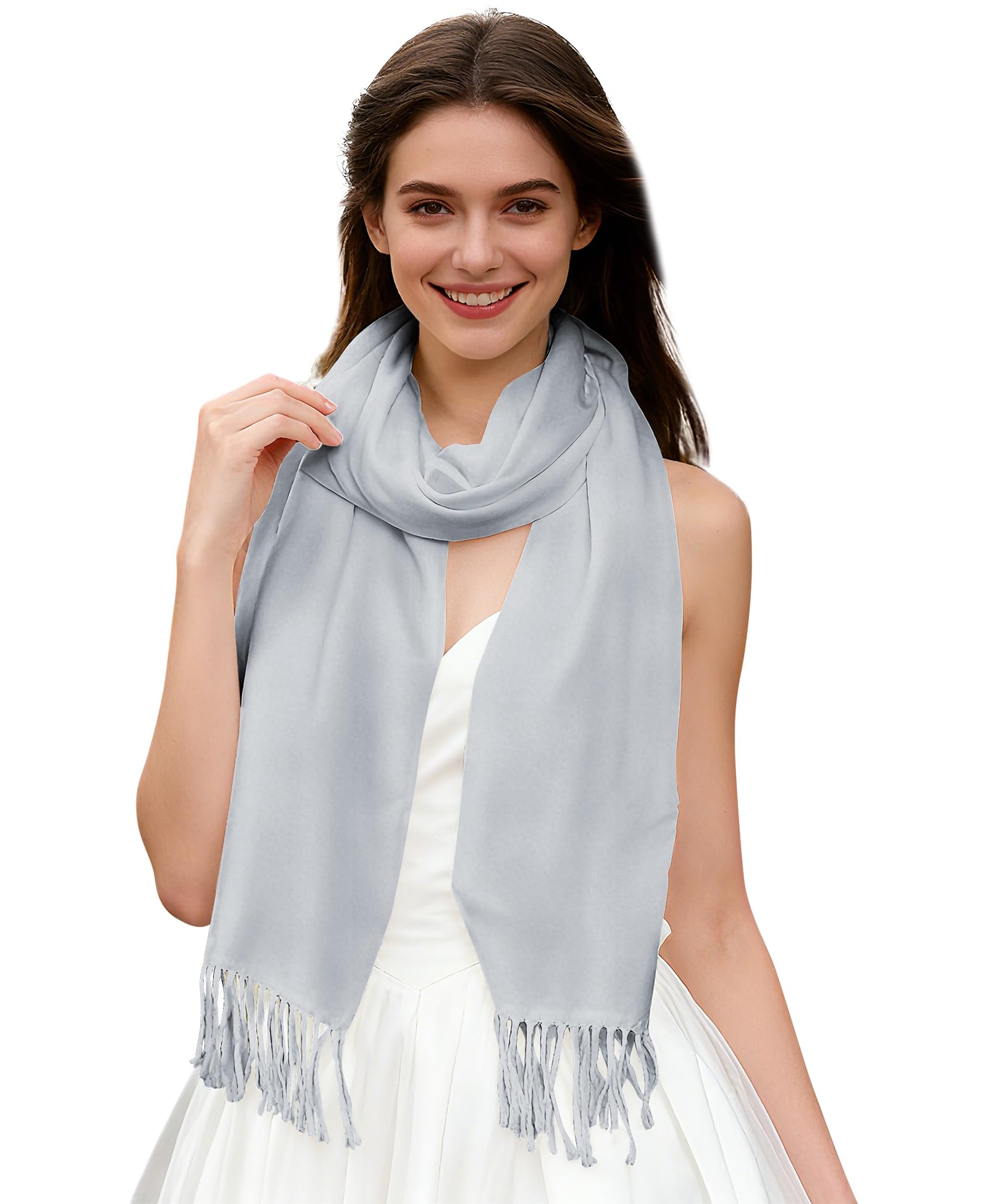 Ladies Scarf Women Pashmina Shawls Wraps Brides Bridesmaids Wedding Evening Dresses Solid Color