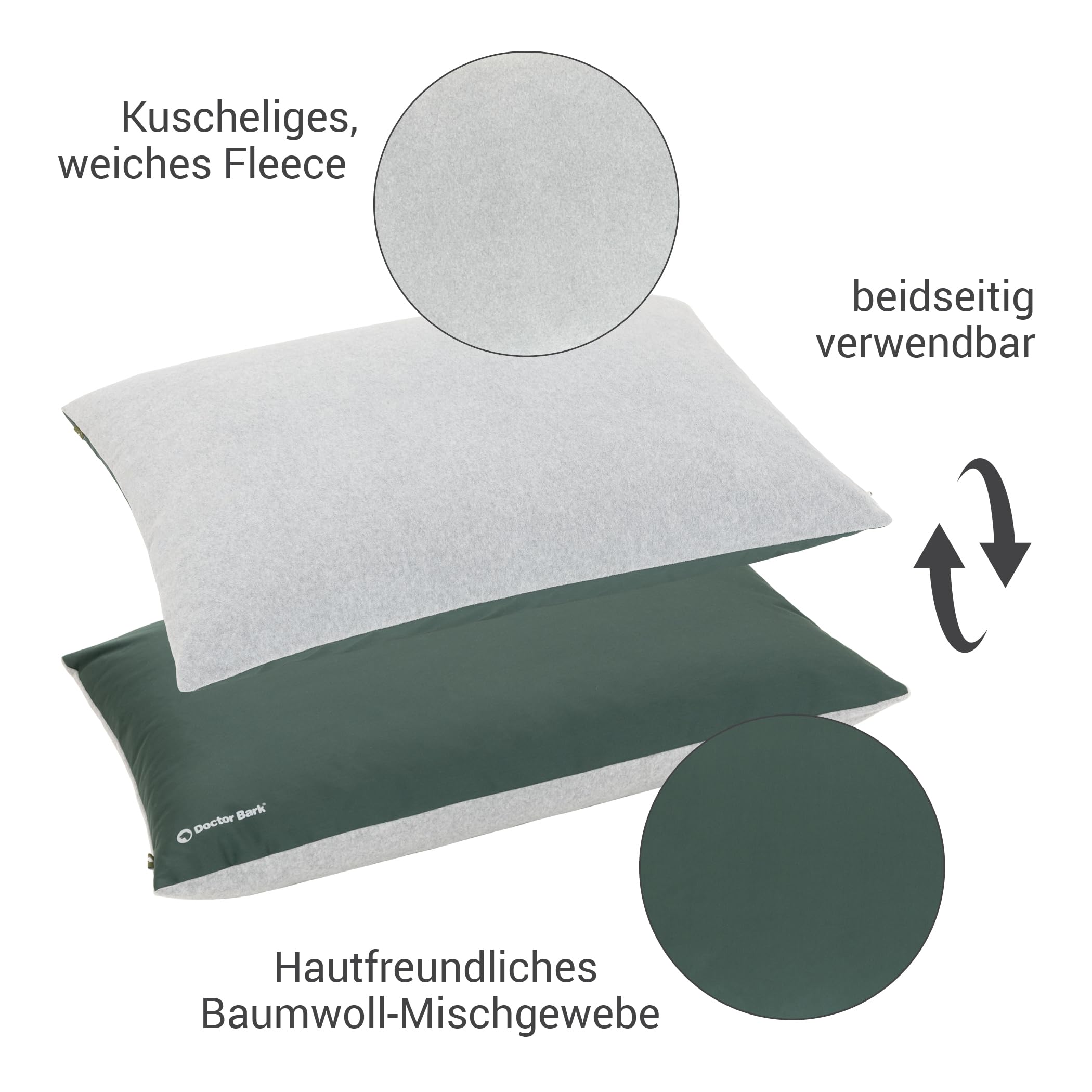 Doctor Bark Country Hundekissen Große Hunde Waschbar - Hundebett Weich - Liegekissen Kuschelig Pflegeleicht - GreenLabel (Country-Kissen - L, Grün)