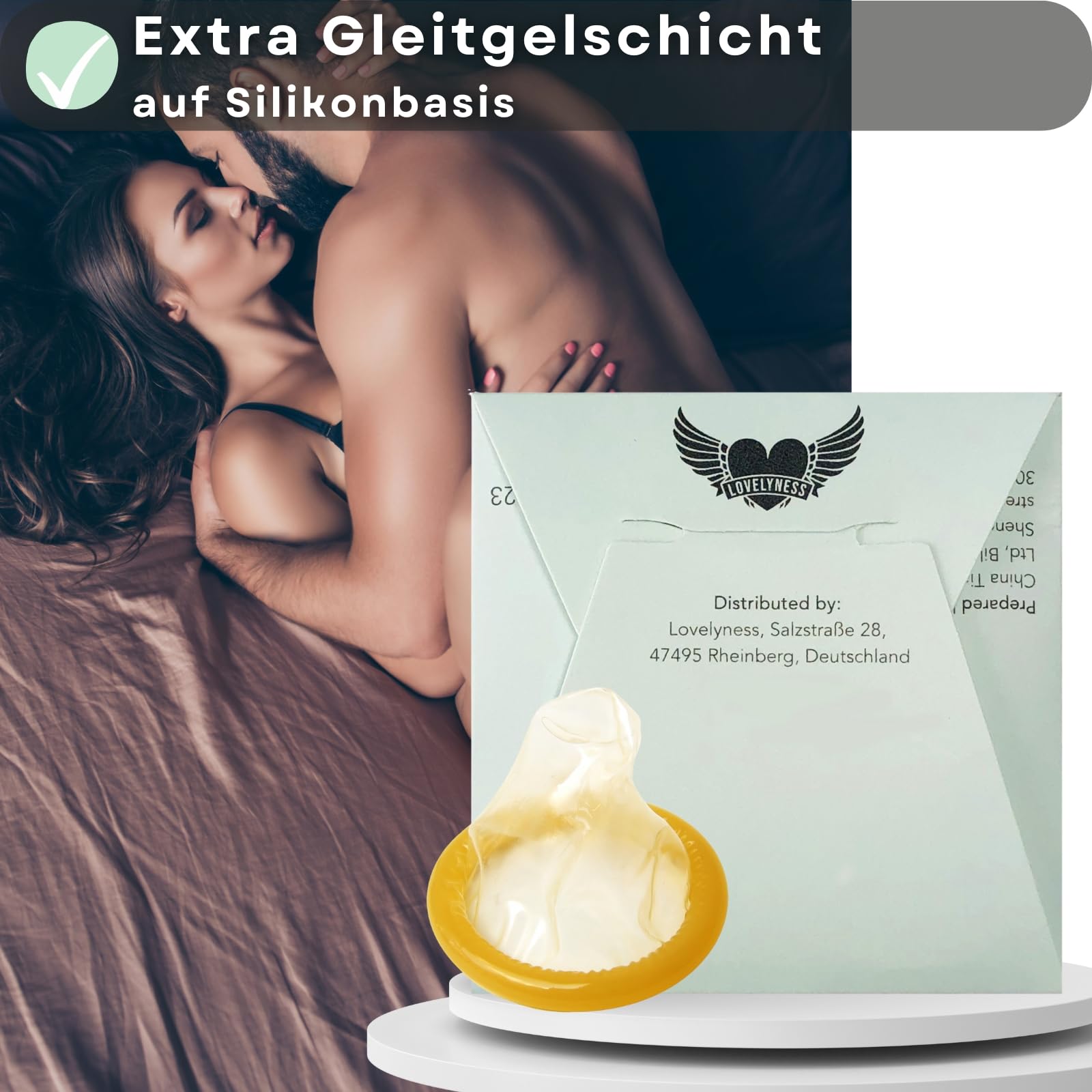 Kondome mit starken Noppen und Rippen - 200 Stück, 52mm - Gefühlsecht, extra dünn, extra Gleitfilm von Lovelyness