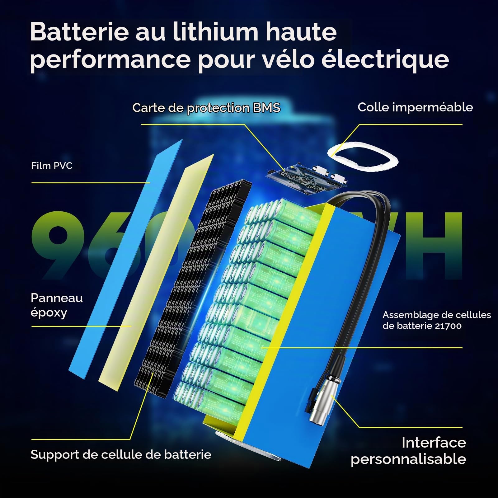 48V 40Ah Batterie de vélo électrique pour 1000W 1500W 1800W 2000W 2200W Ebike Motor
