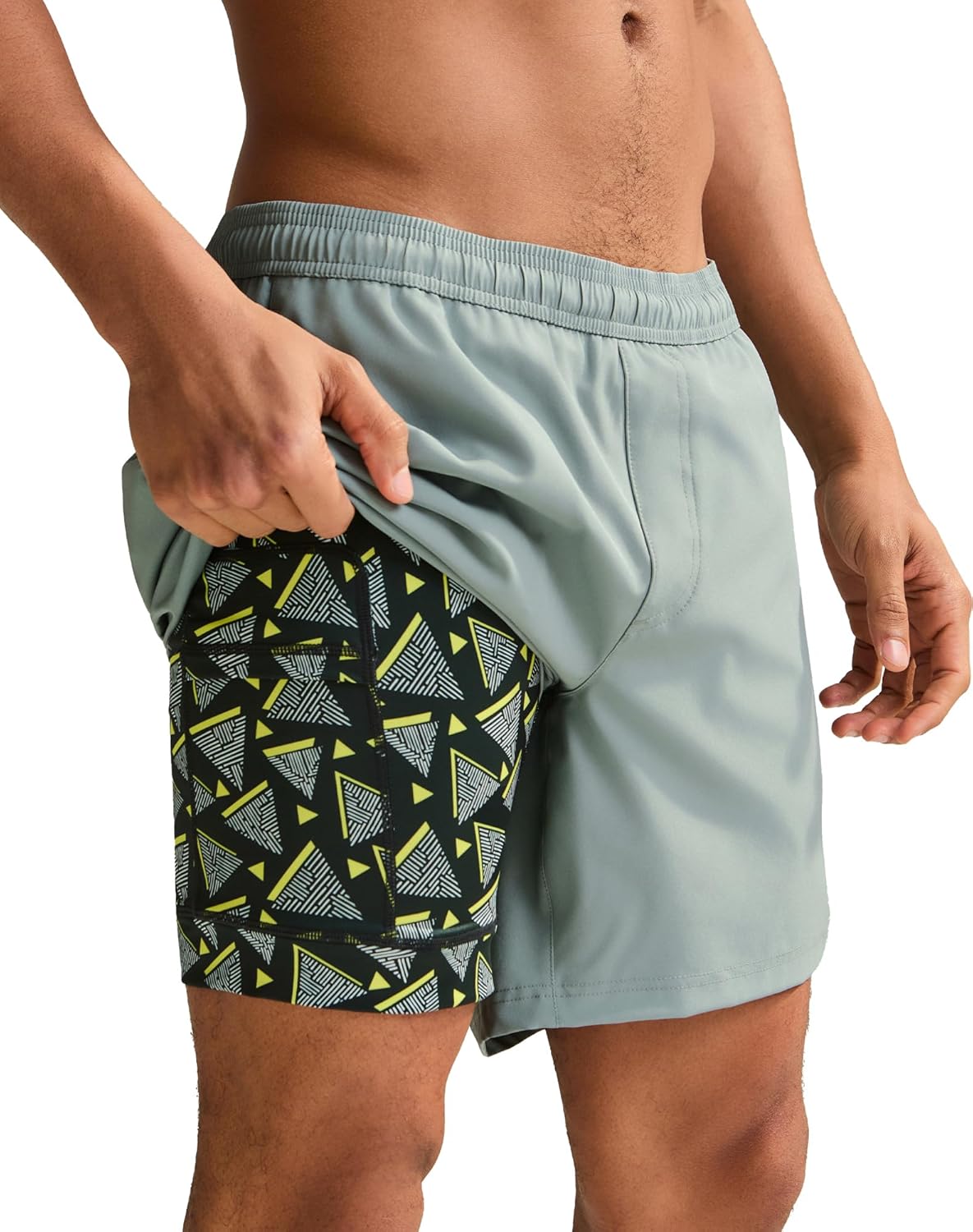 maamgic Gym Shorts for Men 7 inch Inseam with Liner Stretch 2 in 1 Workout Shorts Men Quick Dry Athletic Running Shorts