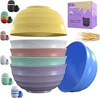 Vista 12 de Juego de cuencos grandes de 60 onzas, cuencos irrompibles aptos para microondas con 6 cuencos grandes para ensalada, servir y cereales