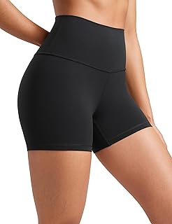 CRZ YOGA Butterluxe Biker Shorts 4'' - High Waisted Booty Workout Volleyball Yoga Womens Spandex Black Medium