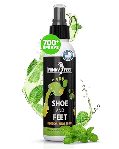 Funky Zapato de pies y pies Deodorizing pie olor spray 100% Natural deshacerse de olor de pies con Deodorizer olor eliminator para zapatos y piel