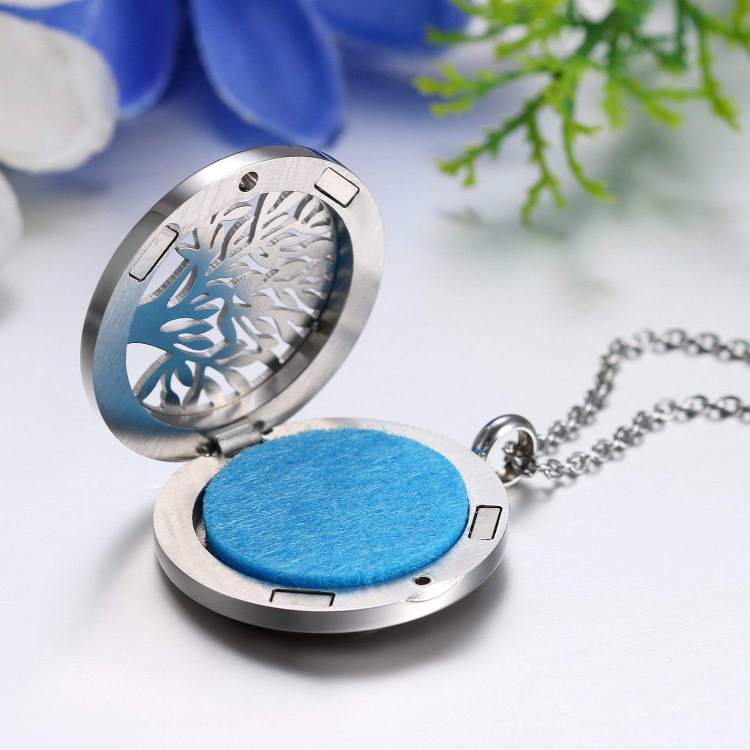 Essentiële olie ketting - diffuser hanger - roestvrij staal