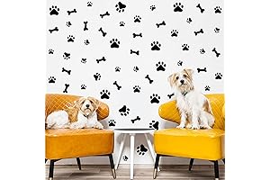 76 Pieces Dog Paw Decal Paw Print Sticker for Dog Room Decor