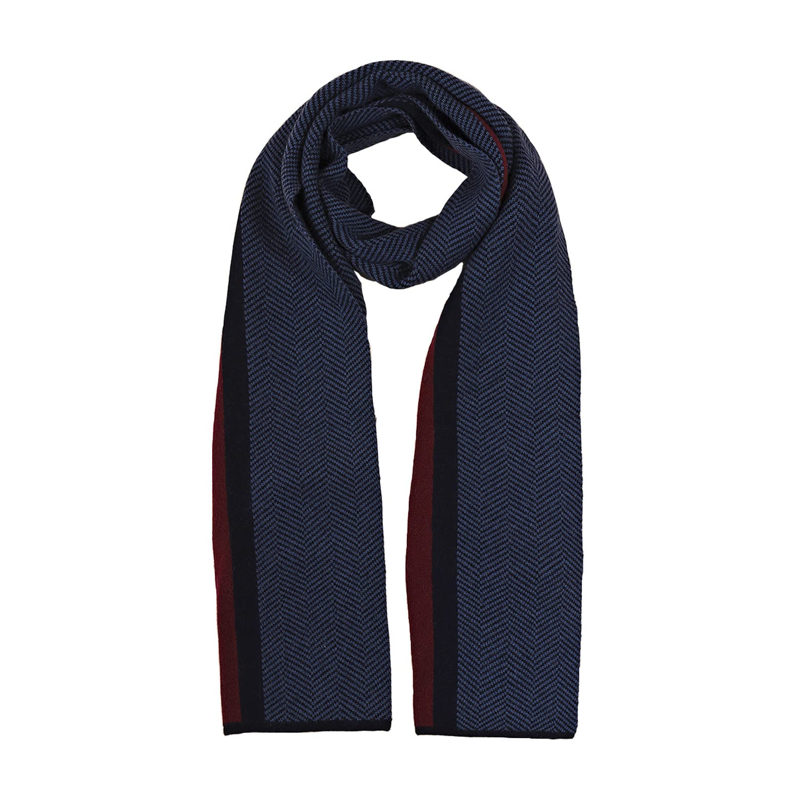 Pure Wool Scarves For men women, Pashmina Tartan Scarf,Cold Weather Scarf, Vertical Stripe Knit Winter Scarf