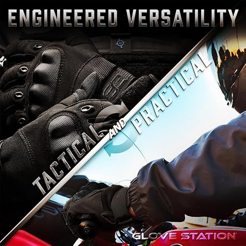Miniatura 6 de Glove Station - Guantes tácticos unisex de nudillos duros, con dedos para pantalla táctil, guantes duraderos y cómodos para exteriores, trabajo,