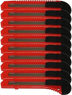 10 Ten Bulk Red Utility Knives Box Cutters Snap Off Blades