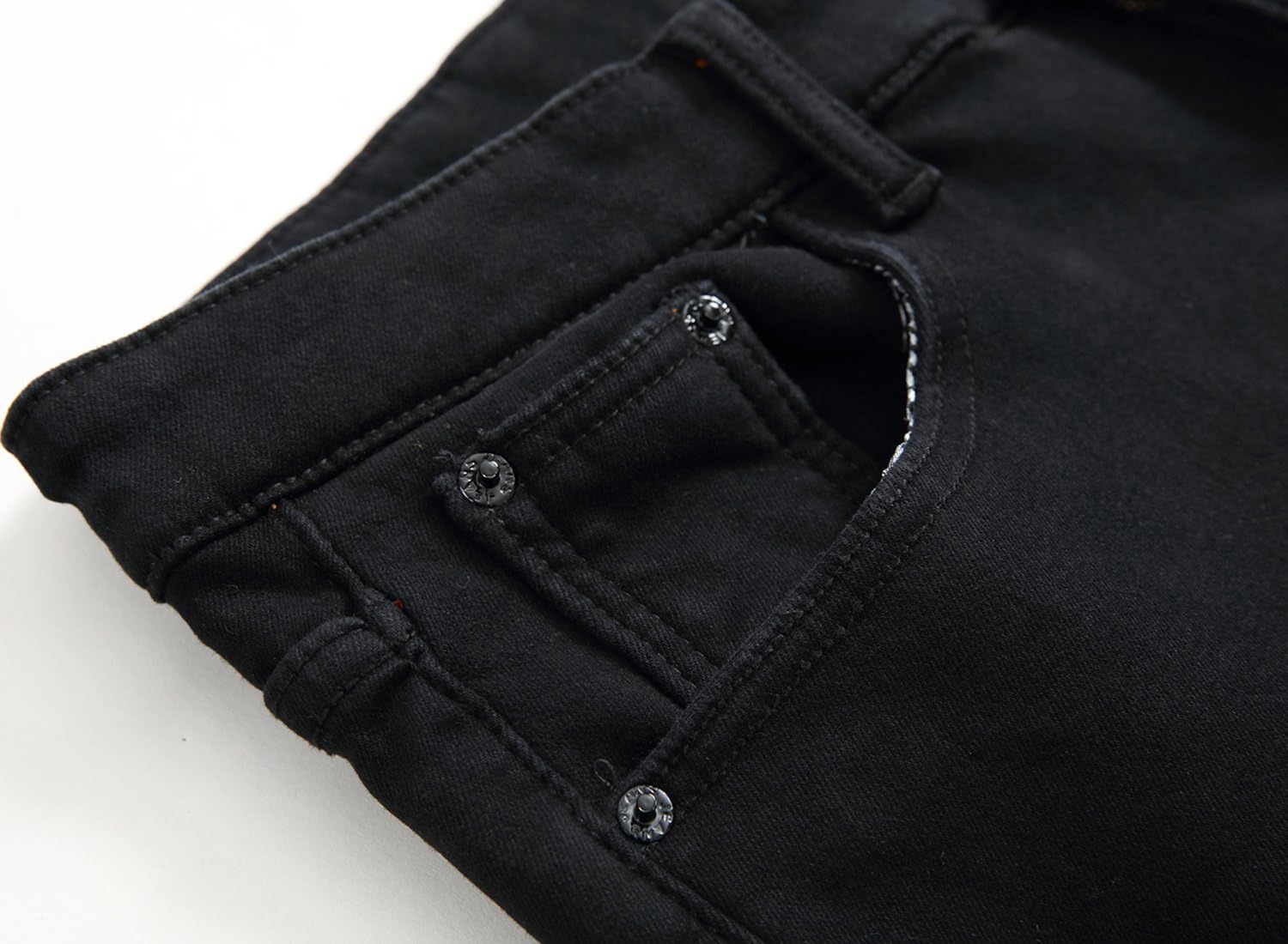 FREDD MARSHALL Men's Fleece Lined Skinny Winter Slim Fit Thicken Warm Stretch Jeans - Image 4