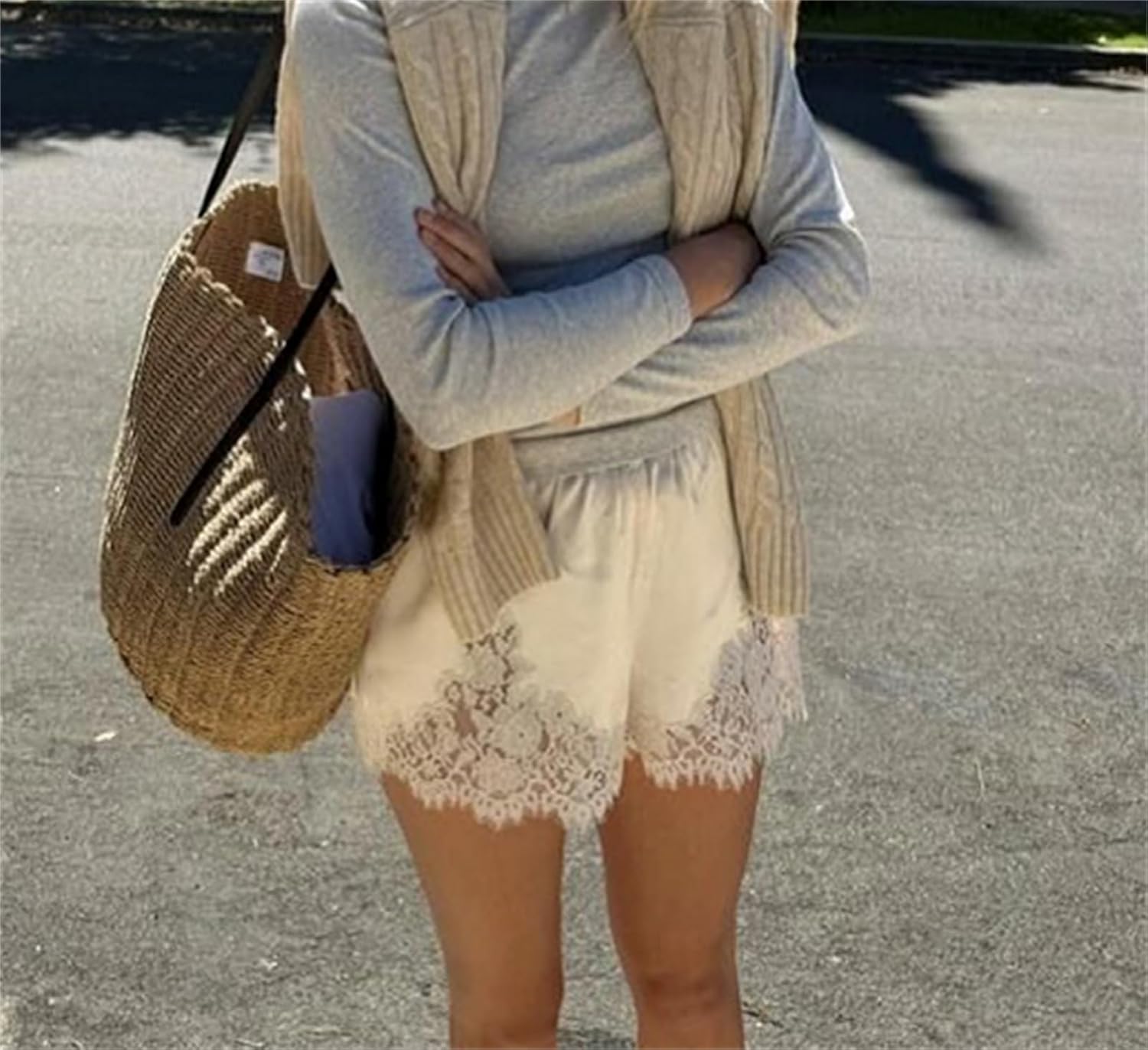 Women Y2k Lace Trim Silk Shorts Low Rise Satin Half Slip Mini Shorts Cute Coquette Micro Pettipants Pj Bottoms - Image 5