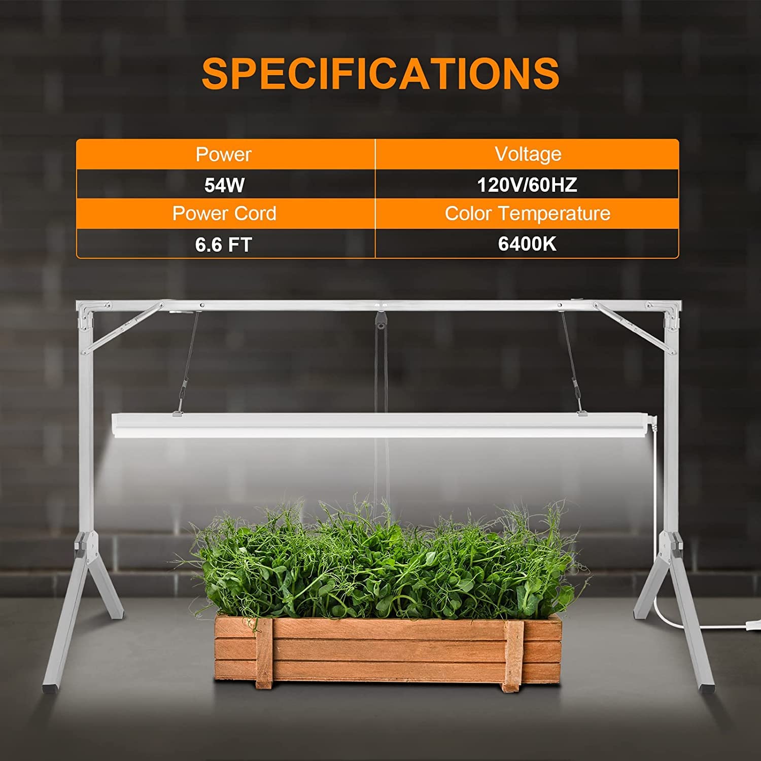 iPower 54W 4 Feet T5 Fluorescent Grow Light System (6400K) with Foldable Stand Rack for Horticulture, Plant Seed Starting