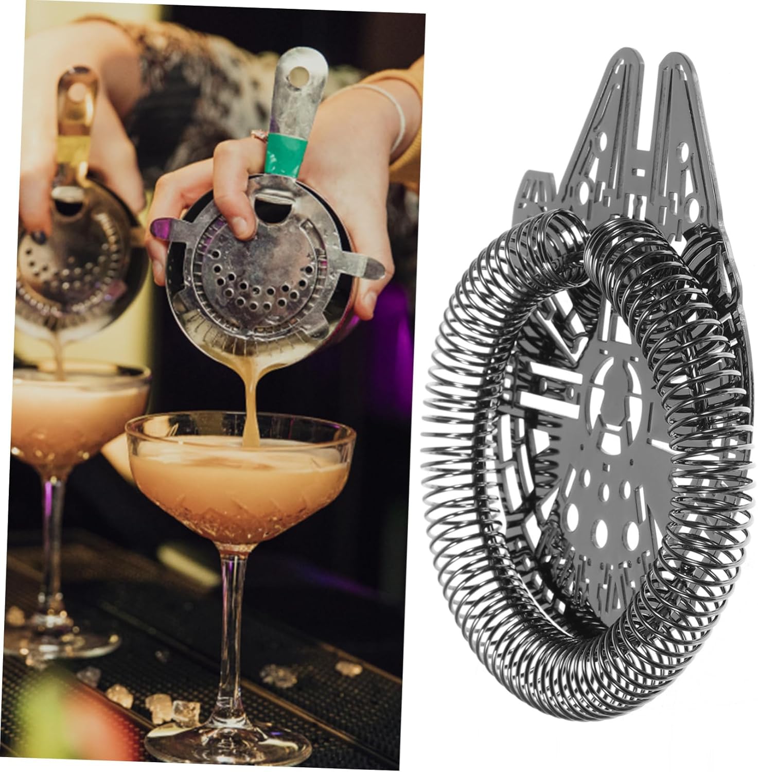 3pcs Cocktail Strainer Ergonomic Ice Filtering Tool for Bartenders Elegant Design for Home Bars and Restaurants