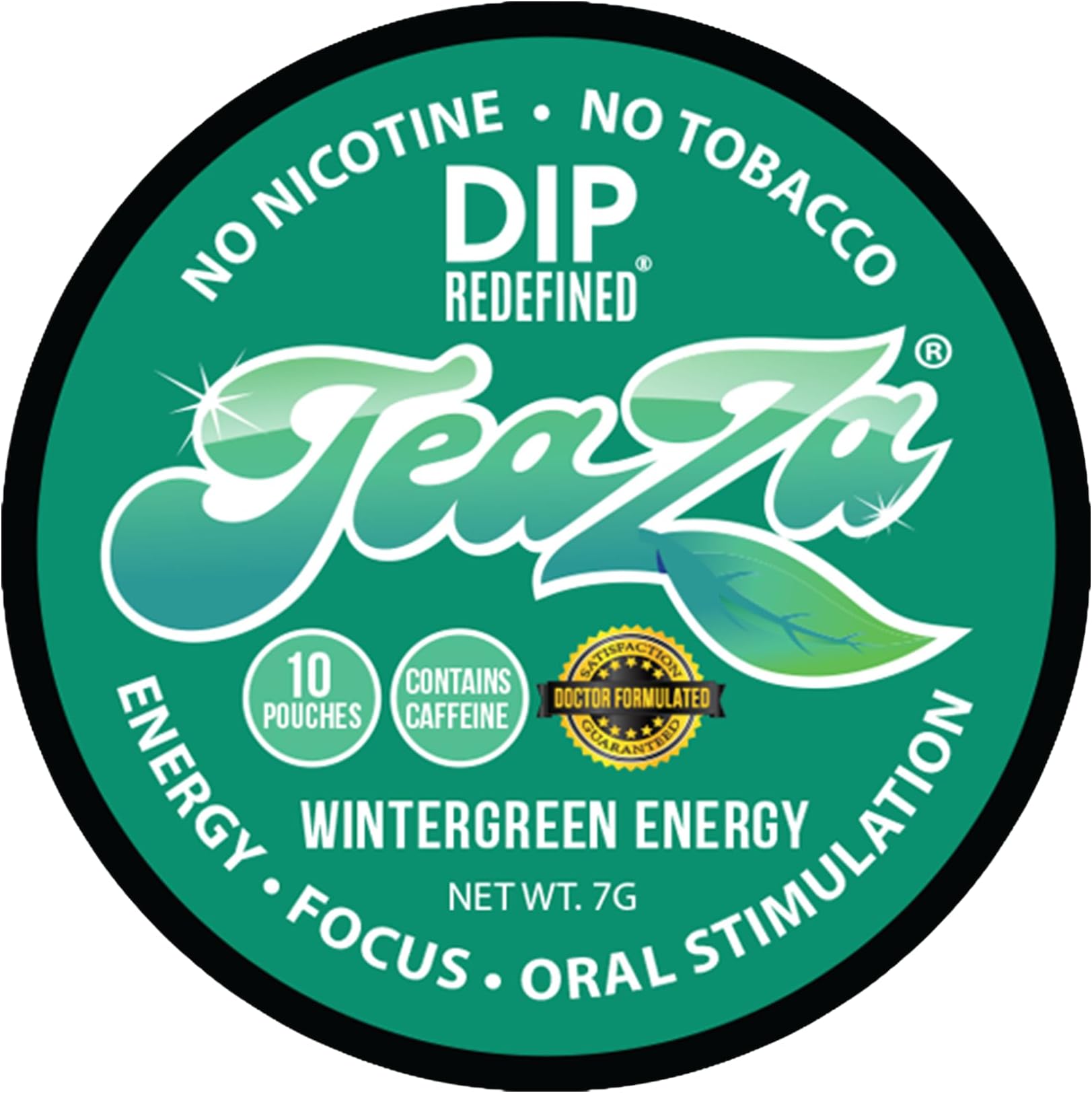 Herbal Energy Pouches Wintergreen with Caffeine, Smokeless Alternative Pucks Nicotine Free and Tobacco Free Herbal Snuff, Great Tasting & Refreshing Tobacco Alternative (1 Puck)