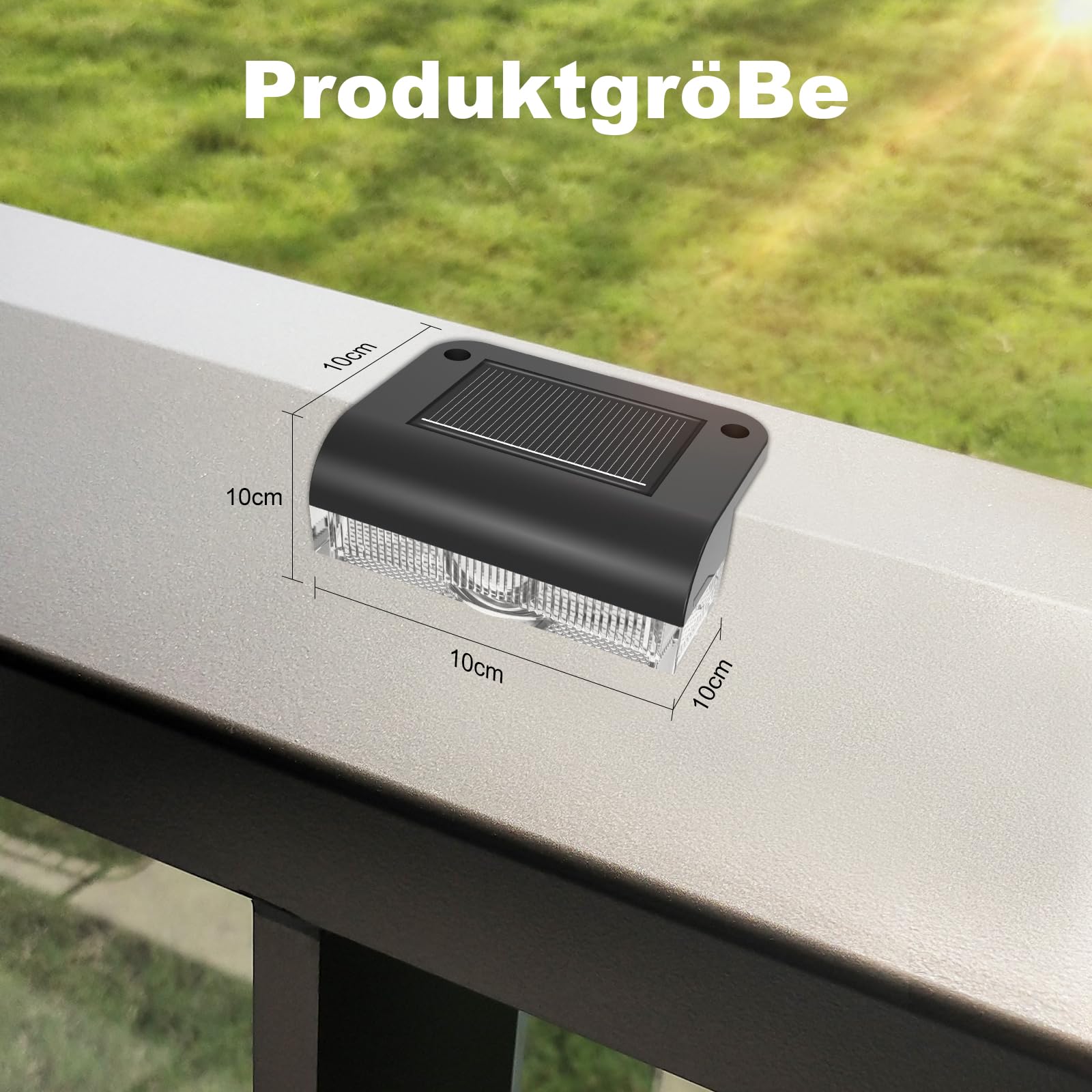 AGOTD Lampada Solare da Esterno a Parete, Lampade Solari per Recinzione Esterna IP65, Luce da Giardino Decorativa Bianco Caldo 3000K, Applique LED Solare per Balcone Terrazzo Giardino, 12 Pezzi