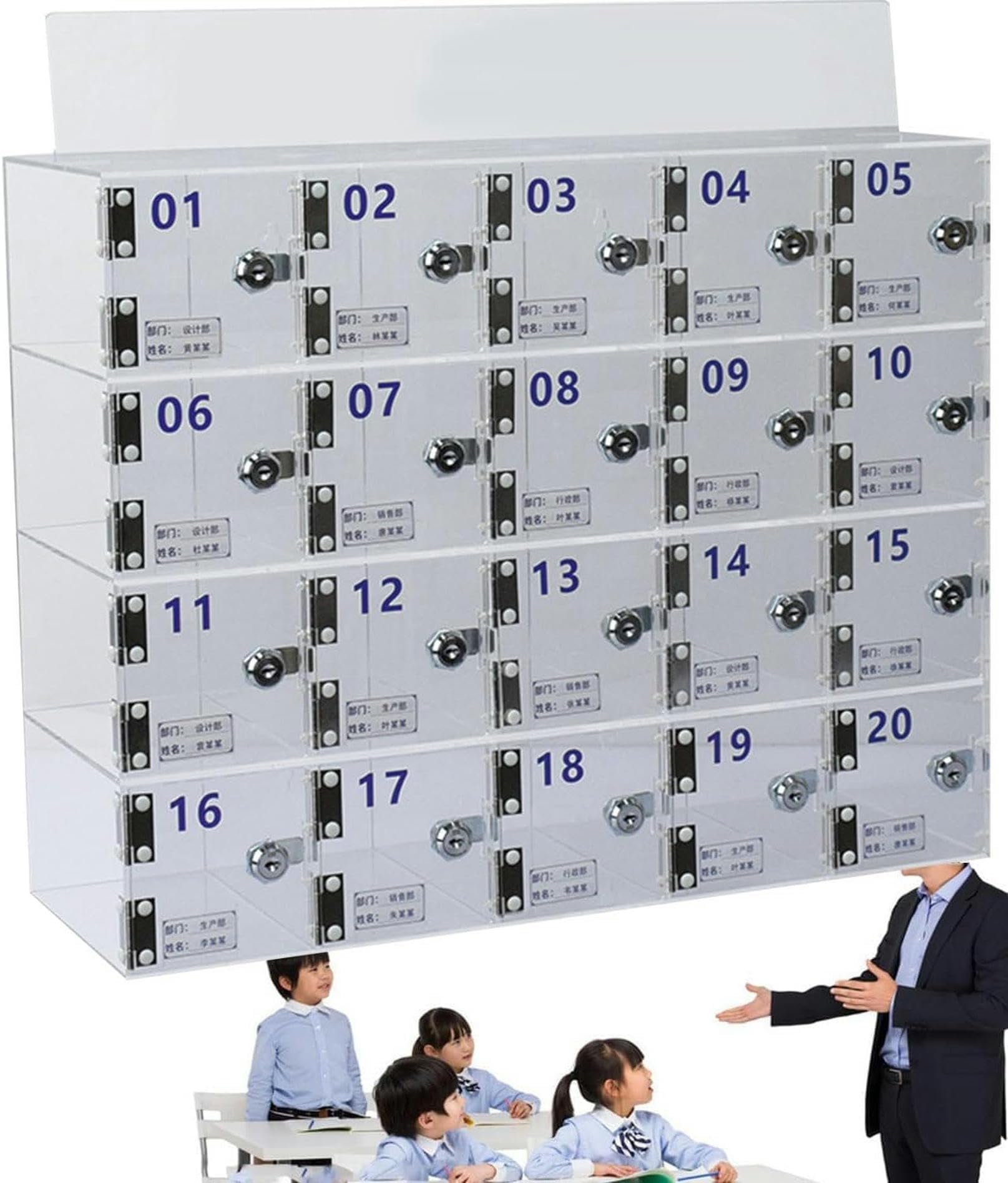 Armadietto per telefono a parete - Armadio sicuro a 50 slot per scuole e fabbriche, soluzione di ricarica salvaspazio, sistema di archiviazione per telefoni cellulari nizzato.