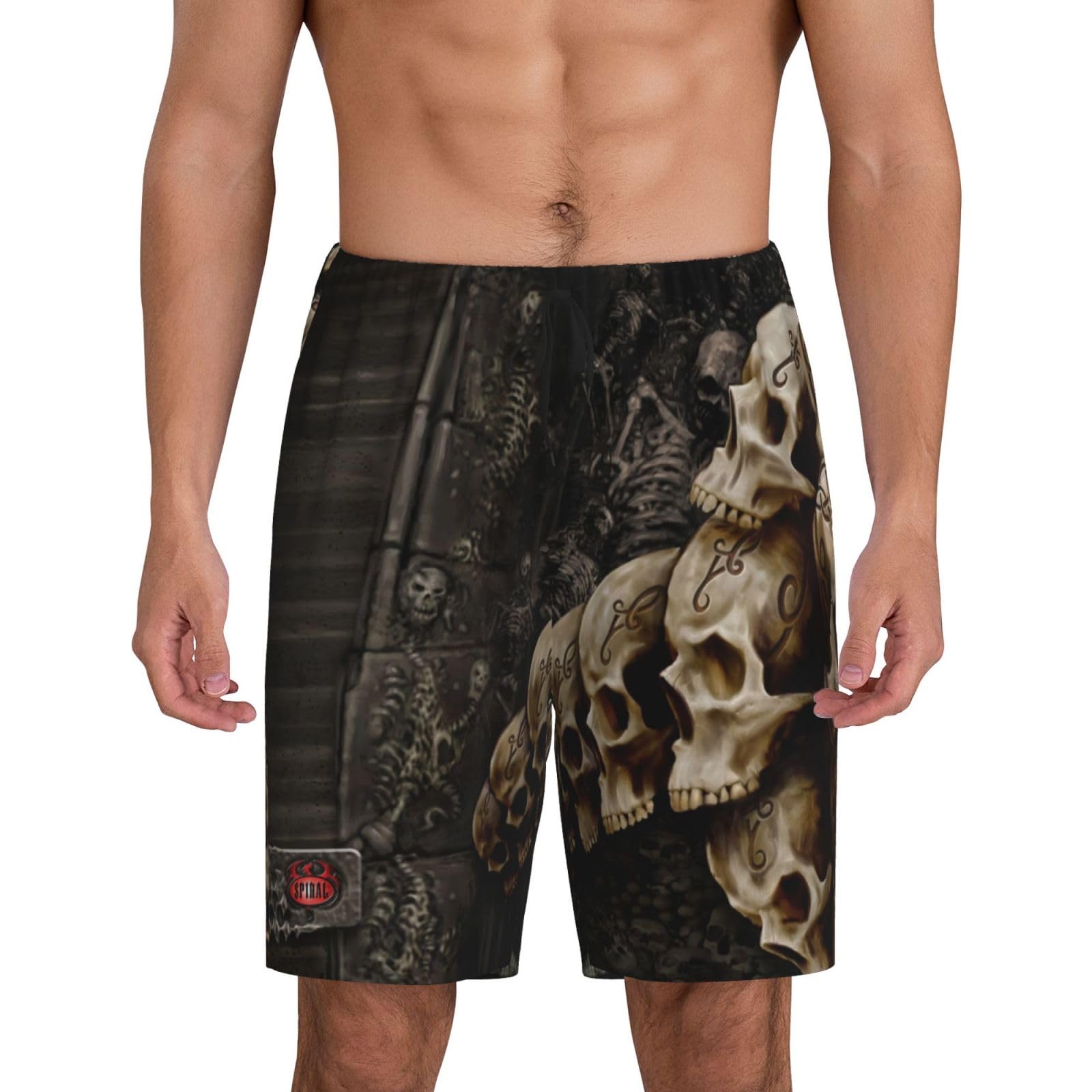 Skulls Men'S Short Pajama Pants â€“ Lightweight Sleepwear For Relaxation And Comfort, Pyjama Bottoms, Breathable Lounge Pants, Summer Sleep Pants