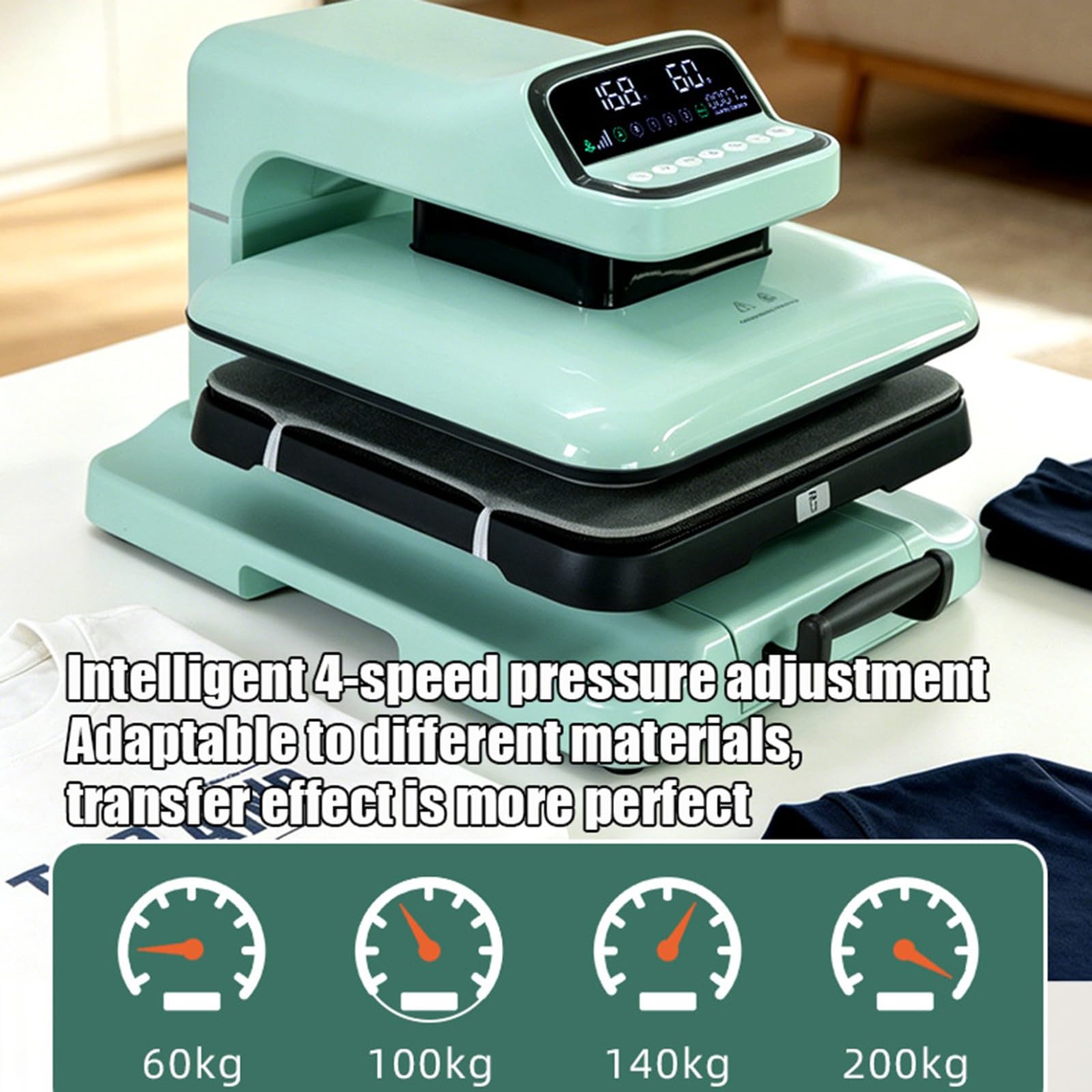 Prensa Térmica Automática Transferencia para Personalizar Camisetas Sudaderas Mantas Toallas Otros Textiles Máquina Sublimación Prensa Térmica Impresora DTF Sublimación Presión Ajustable A,38 * 38cm