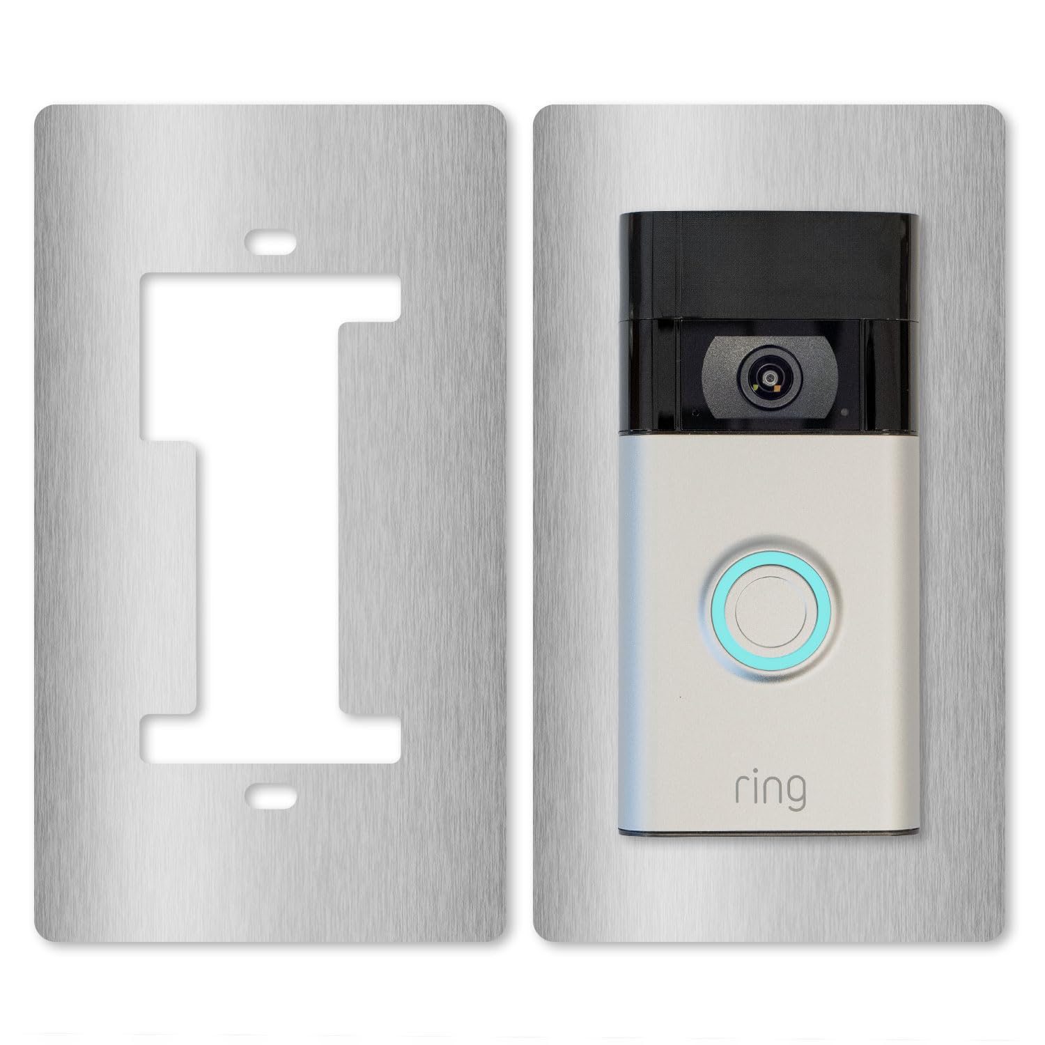 iSecur Placa Compatible con Timbre Ring a batería de Acero Inoxidable I Timbre de vídeo 2.ª generación 3 Plus 4 (2024) I Placa para Timbre I 90 x 160 mm I Placa para estación de Puerta I az167