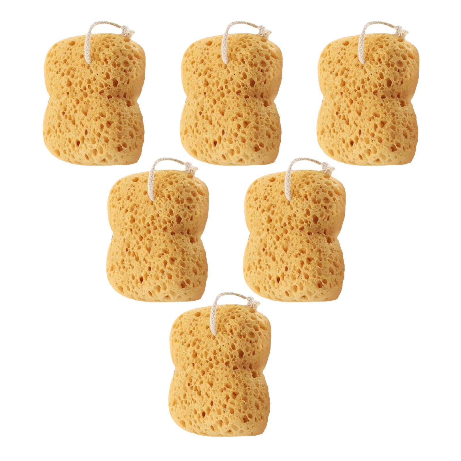 Beaupretty 6 Piezas Esponja Exfoliante Estructura Natural de Panal, Esponja Ergonómica Lavable para Ducha y Adecuado para Uso y Gimnasio