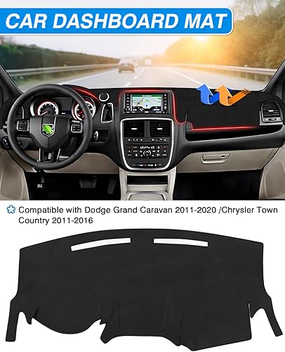 Miniatura 3 de CARTIST Cubierta de salpicadero personalizada para Dodge Grand Caravan 2011-2020 Chrysler Town Country 2011-2016, accesorios para salpicadero,