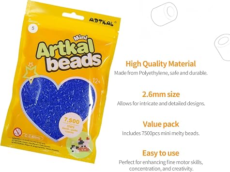 ARTKAL Mini Fuse Beads 7500 Pcs Melty Beads (Blue)