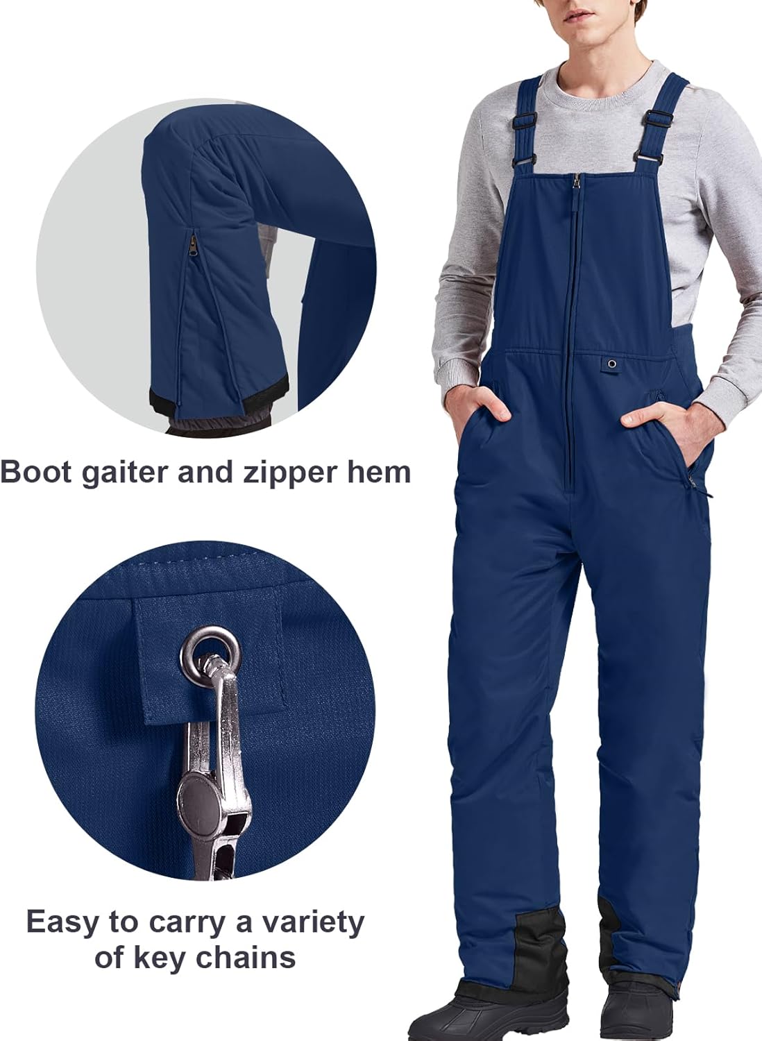 GEMYSE Men's Insulated Waterproof Ski Bib Overalls Winter Snowboarding Pants - Image 7