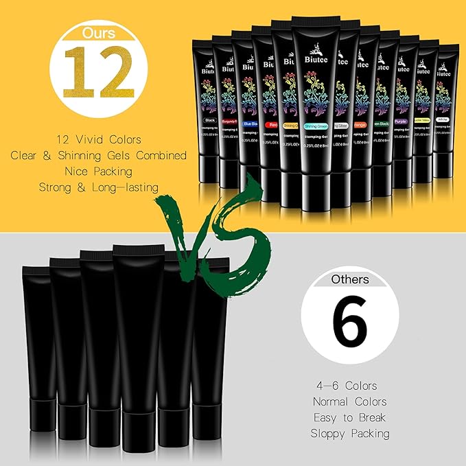 SEISSO Esmaltes para Estampado UV, 12 Colores, 0.25 Fl Oz Cada uno miniatura 3
