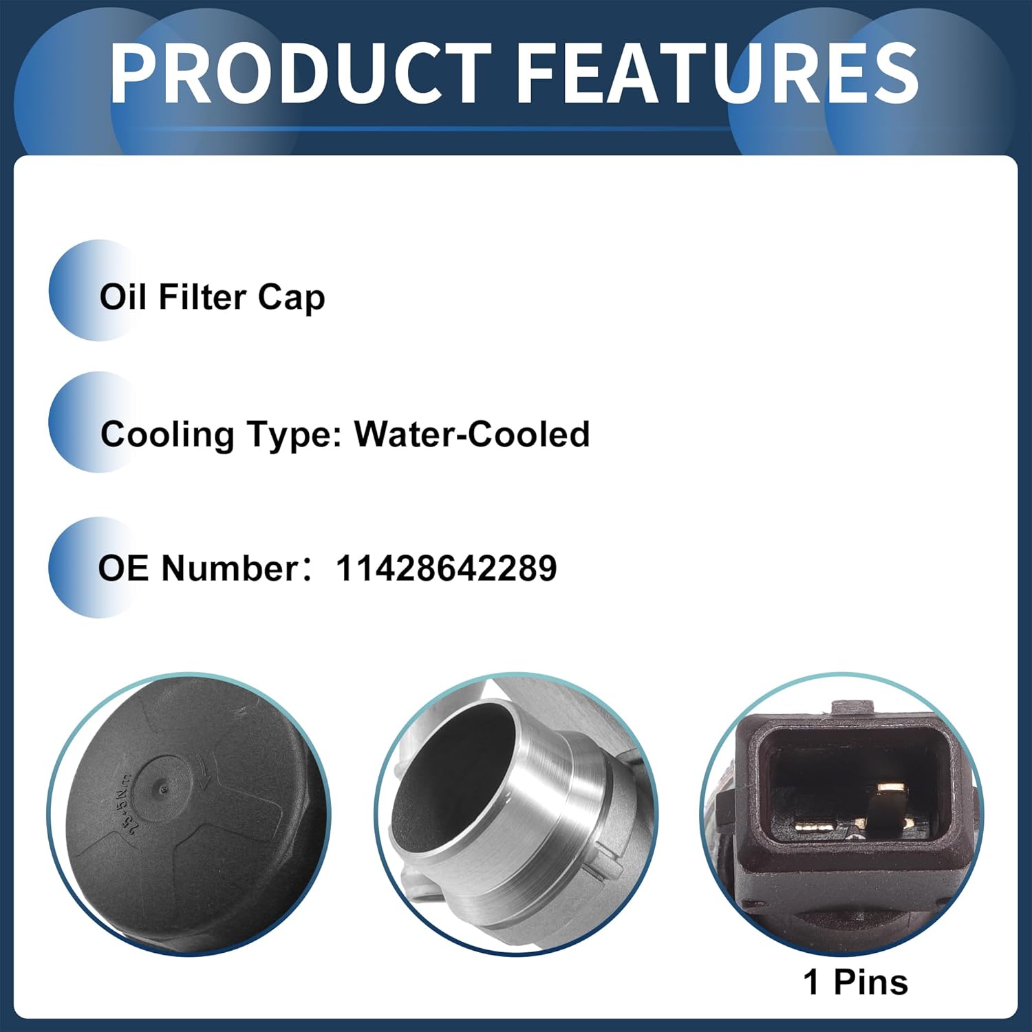 Engine Oil Cooler Oil Filter Housing Adapter Assembly Oil Cooler with Oil Cooler Sensors No.11428642289 for BMW 128i 135i 135is Upgraded Aluminum Alloy Silver Tone, 1 Set