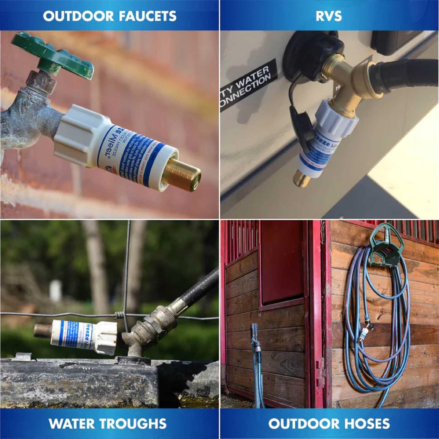 Freeze Miser Outdoor Faucet & Spigot Freeze Protection – Patented Valve Shield, Activates at Water Temperature Below 37°F/3°C – Durable Winter Cover Alternative – Quick Install, Saves Water – 1 Pack