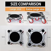 Vista 7 de 【Ampliación grande】Mueva de muebles y rodillos para muebles con 5 ruedas, panel de acero al carbono, elevador de muebles de hasta 2200 libras