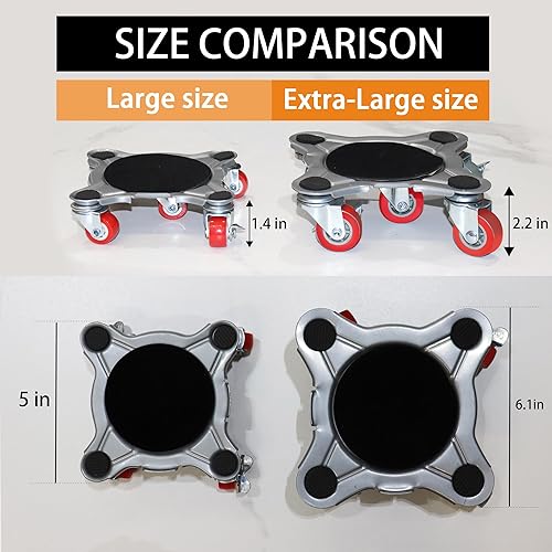 Miniatura 7 de Ampliación grandeMueva de muebles y rodillos para muebles con 5 ruedas, panel de acero al carbono, elevador de muebles de hasta 2200 libras, para