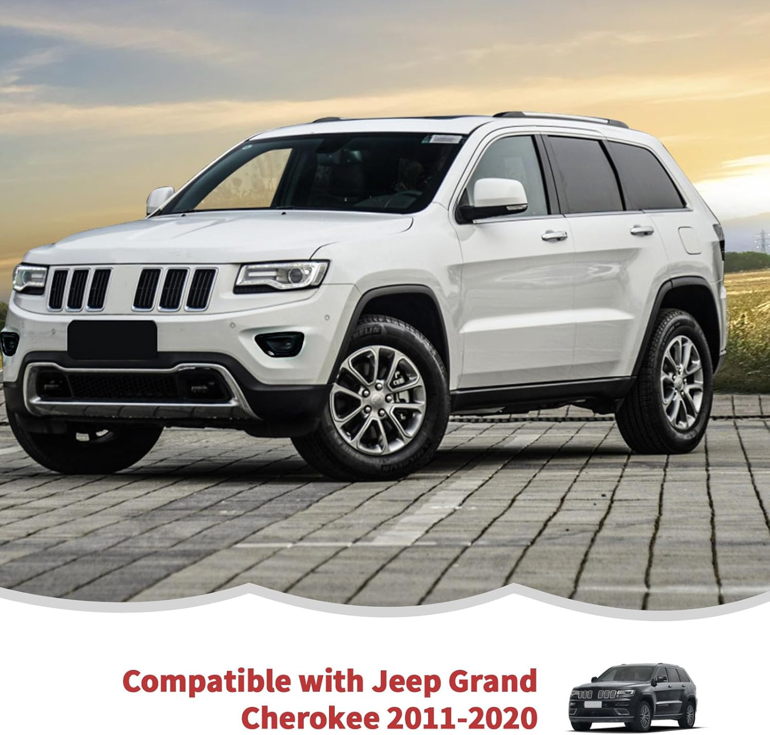 RT-TCZ Carbon Fiber Door Inner Grab Handle Trim Cover Door Handle Bowl Frame Decor Ring Trim Interior Accessories for Jeep Grand Cherokee 2011-2020