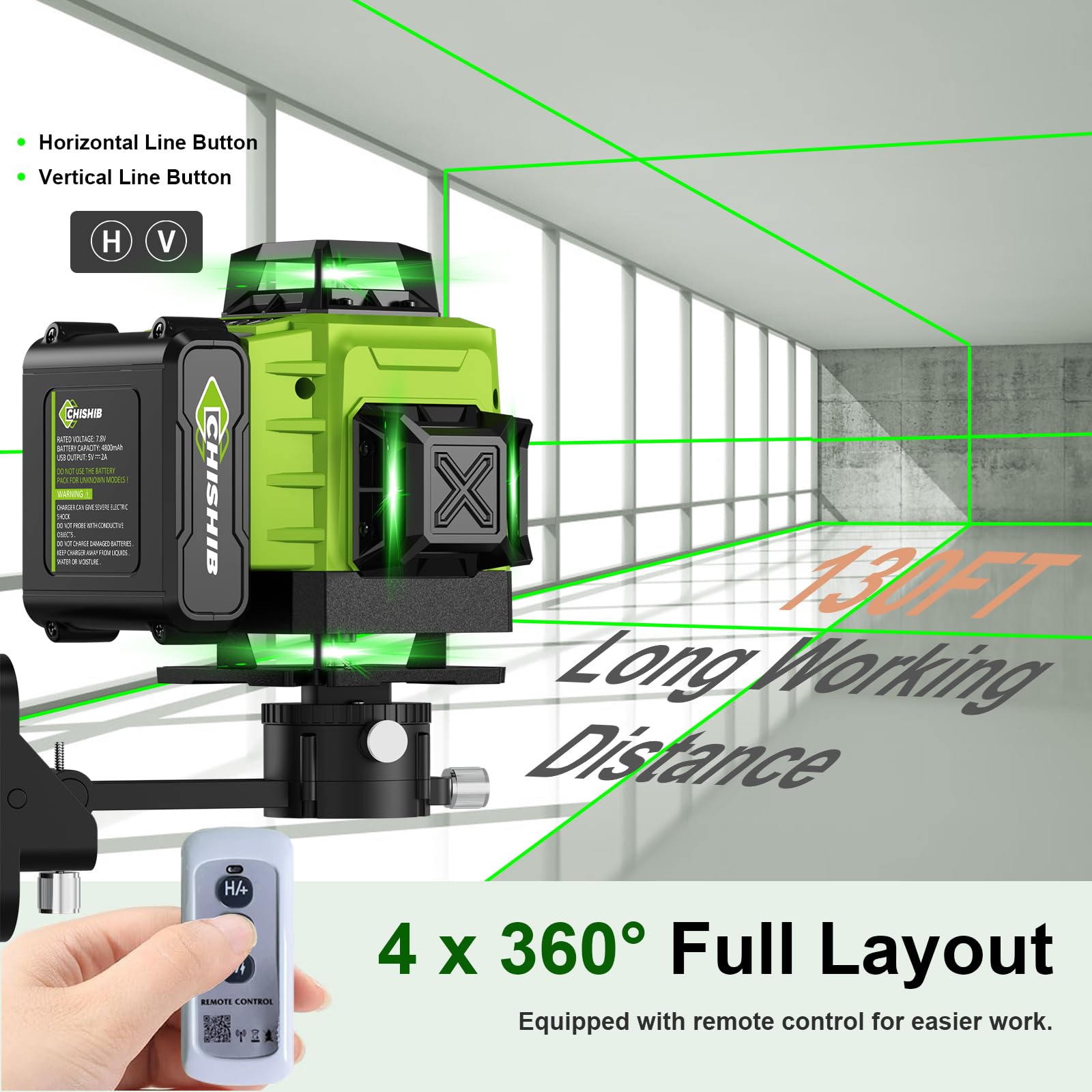 360° Laser Level - Green Cross Line Tool -2