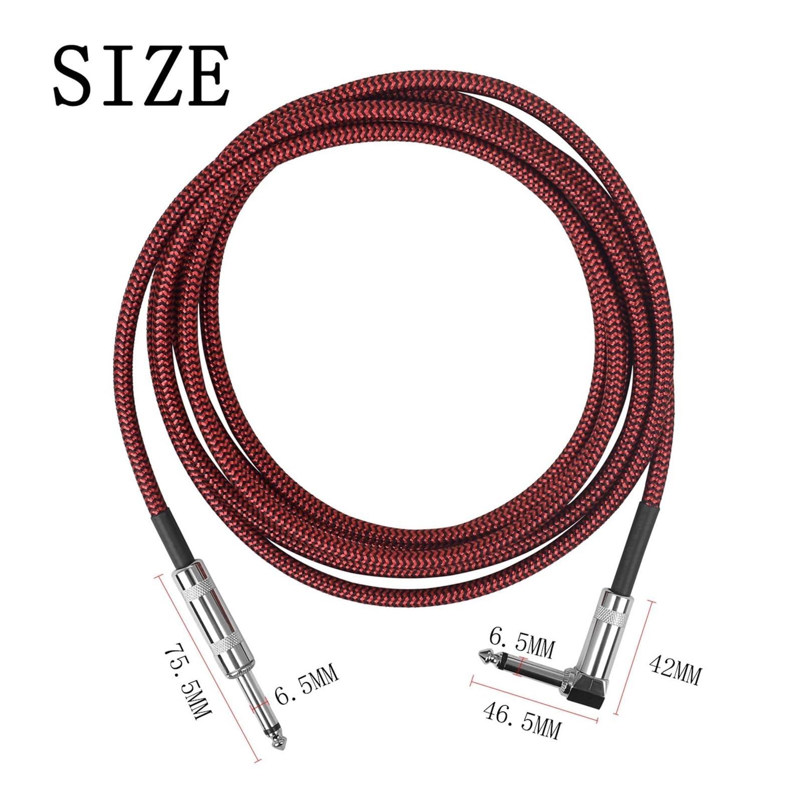 Kable do gitary kable z redukcją szumów kolorowe plecione ekranowane akcesoria do gitar basowych Profesjonalny kabel audio do gitary