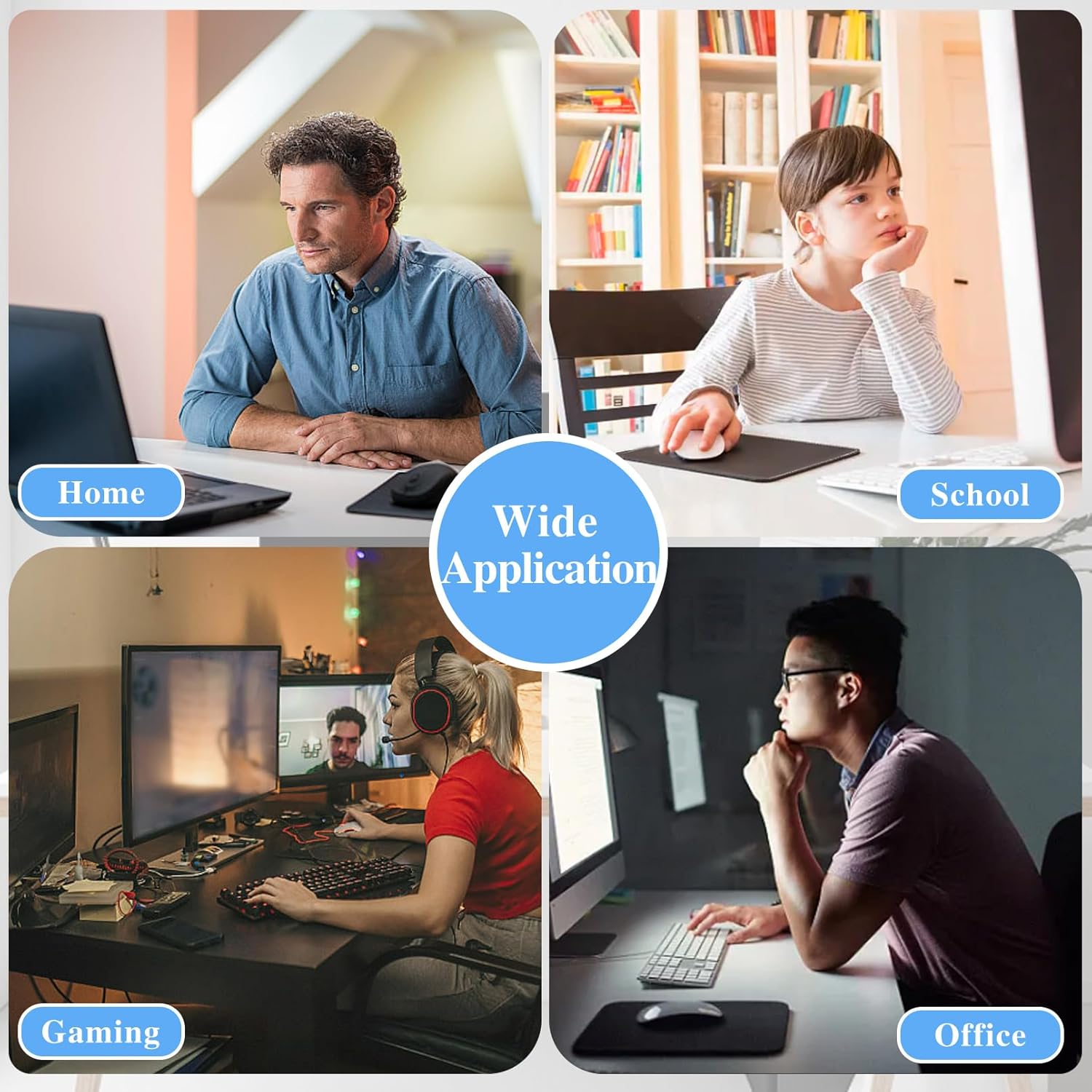 20 Pack Mouse Pad with Stitched Edge,2mm Black Mouse Pads,Mousepads with Non Slip Rubber Base,Premium-Textured & Waterproof Mousepad for Computers Laptop Office Home,8.7x7.1In - Image 7